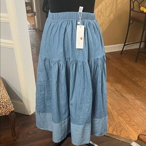 Eileen Fisher Light Blue A-Line Skirt